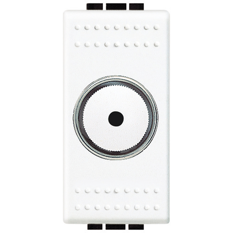 Светорегулятор - Диммер поворотный 50-60 Вт. для активной нагрузки с переключателем на два направления, со встроенным предохранителем, 1 модуль. Цвет Белый. Bticino Livinglight. N4402N