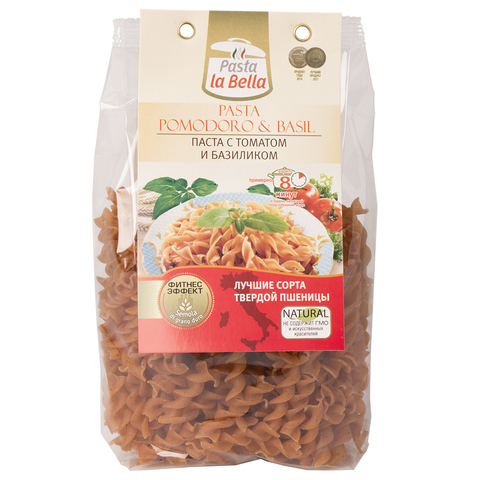 Pasta la Bella Макароны c томатом и базиликом, 250г