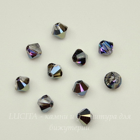5328 Бусина - биконус Сваровски Crystal Heliotrope 4 мм, 10 штук
