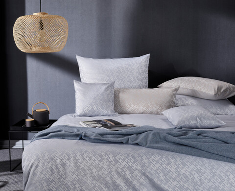 Постельное белье 2 спальное евро Curt Bauer Connection 9020 silverblue серо-голубое