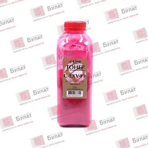 Тонер БУЛАТ s-Line C-EXV49 (тонер+девелопер) для Canon iR C3320 (Пурпурный, банка 270 г, для полной заправки использовать 2)