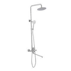 67-6-057 Душевая стойка однорыч, с тропич. душ., лейкой, смесителем, гусак 35см, картр.35мм, P35303S (Potato)