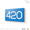 Номер на дверь 420, табличка на дверь для офиса, квартиры, кабинета, аудитории, склада, голубая 120х70 мм, Айдентика Технолоджи