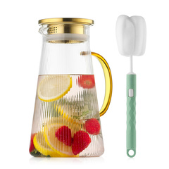 Стеклянный кувшин для воды с желтой ручкой, 1400 мл