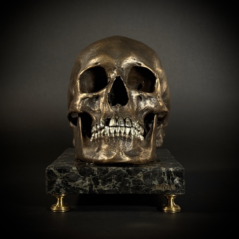 Череп человека из бронзы