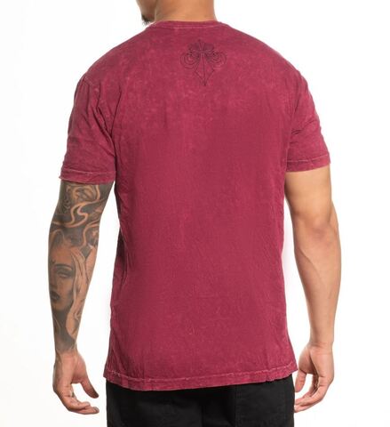 Affliction | Футболка мужская Black Night Tee BURGANDY LAVA WASH A27244 сзади