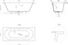 Salini 104723MF  ORNELLA AXIS KIT  170x70 Встраиваемая ванна с овальной чашей, регулируемые ножки, донный клапан "Click-Clack" белый, сифон, интегрированный слив-перелив по центу, RAL полностью