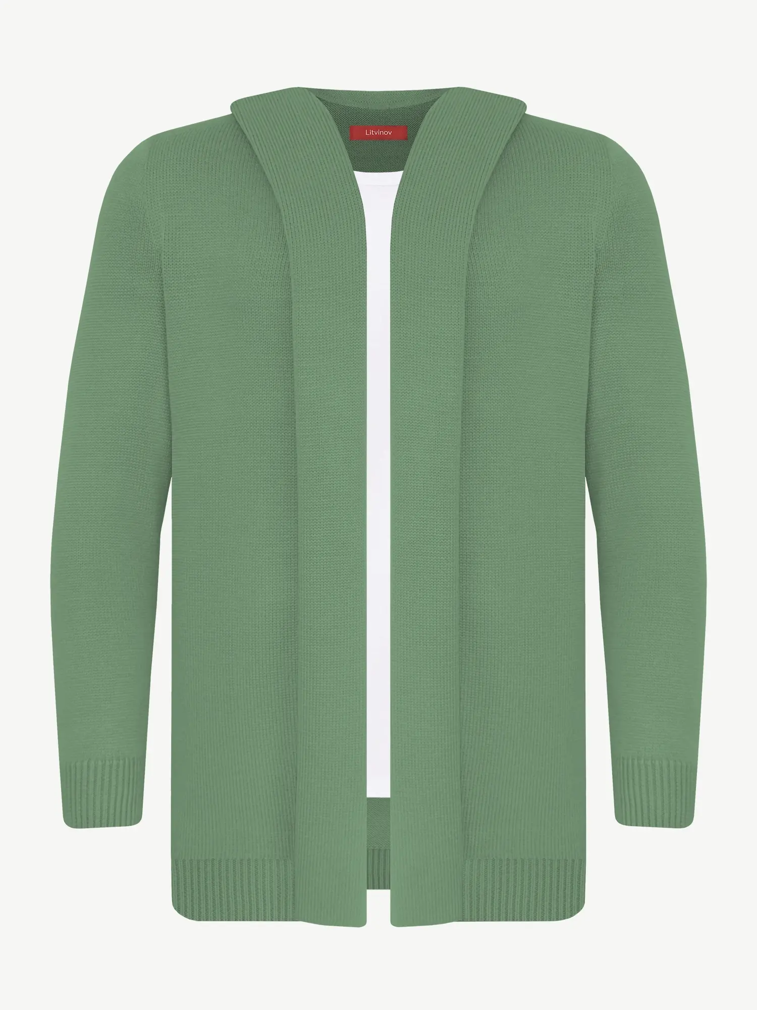 Кардиган с капюшоном из мягкой шерсти