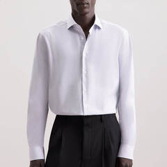 Сорочка мужская Seidensticker Shaped Fit 01.845334-16 в синюю микроклеточку