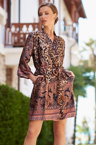 Короткий халат из шелка Mia Amore Cleopatra 3563