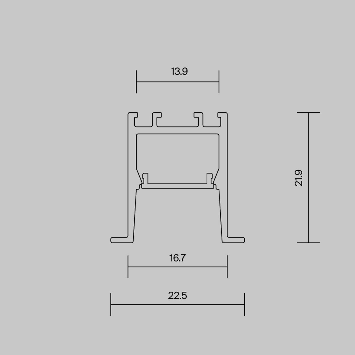 Алюминиевый профиль встраиваемый скрытого монтажа Maytoni Led Strip ALM-2222-B-2M 632013