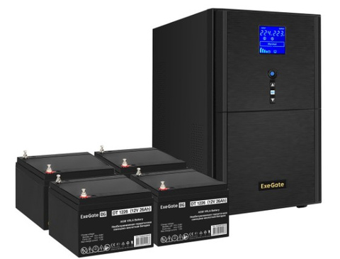 Комплект Exegate SineTower SZ-3000.LCD.AVR.3SH.1C13.RJ.USB
