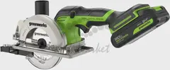 Дисковая мини пила аккумуляторный Greenworks G24MCS, 24V,б/щет,120x9,5мм, 6500 об/мин, рез 39мм, 1х2Ач, ЗУ, кор (1501207CUA) — фото 3