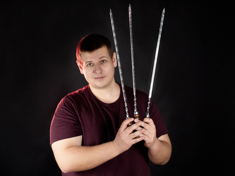 Шампур с деревянной ручкой 3мм (ширина 10мм) №5