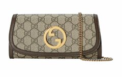 Кошелек на цепочке Gucci Blondie Continental бежевый