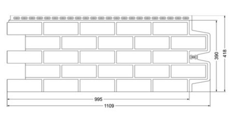 Фасадная панель Гранд Лайн Состаренный кирпич Песочный 1109х418 мм