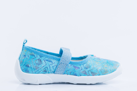 Туфли текстильные голубые с цветочком. Котофей (ТРК ГагаринПарк))