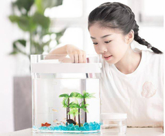 Аквариум Descriptive Geometry Amphibious Fish Tank (HF-JHYGQC001), белый