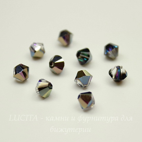 5328 Бусина - биконус Сваровски Crystal Heliotrope 4 мм, 10 штук