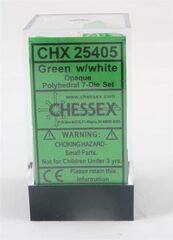 Chessex 7-dice set Green/White