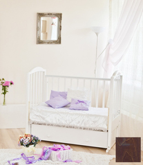 С 580 Кровать детская "Регина" накладка №23 (бабочки) (шоколад)