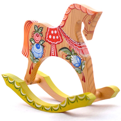 Лошадка-качалка Хохлома - в подарок на праздник Деревянные лошадки качалки