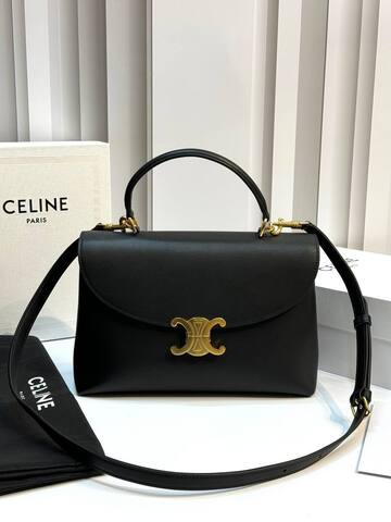 Сумки CELINE MEDIUM NINO из блестящей телячьей кожи черный