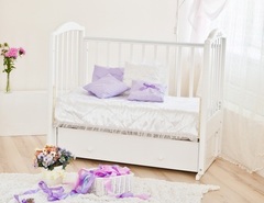 С 580 Кровать детская "Регина" накладка №23 (бабочки) (шоколад)