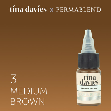 3. Medium Brown пигмент для бровей   "Tina Davies 'I Love INK' Permablend