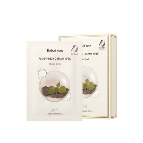 Тканевая маска для сияния кожи с семенами периллы JMsolution Plansynergy Creamy Mask Perilla Seeds