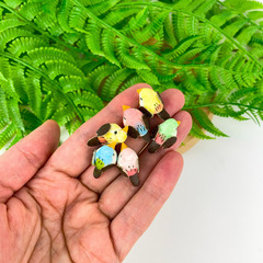 Птички МИНИ, разноцветные, 1,2*1,4*2,7 см, набор микс 6 шт