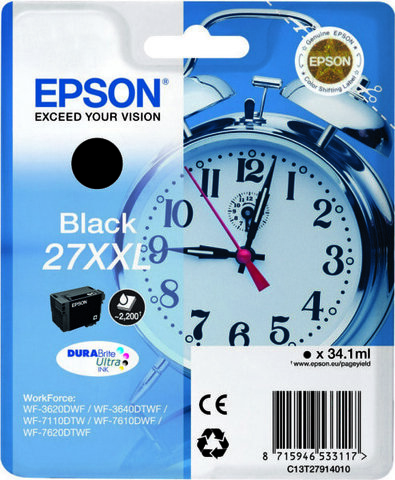 Epson Alarm clock 27XXL DURABrite Ultra Подлинный Черный 1 шт C13T27914010