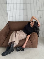 Юбка эко-кожа бежевая