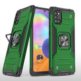 Противоударный чехол для Samsung Galaxy A31 A315 зеленый с пластиной для магнитного автодержателя и кольцом подставкой / чехол накладка для телефона Самсунг Галакси А31 А315 трансформируется в подставку / чехол с держателем на палец