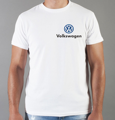 Футболка с принтом Фольксваген (Volkswagen) белая 003