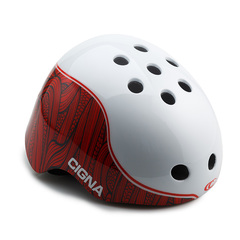 Шлем велосипедный детский Cigna WT-025 (белый/красный)