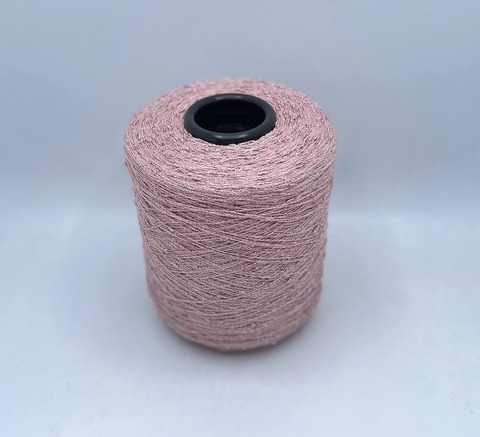 Бобинная пряжа (пр.Италия),art-Cosmos 1000/100гр, 80%Хлопок, 20%Люрекс , цвет-Нежно-розовый+шишибрики. арт.32182