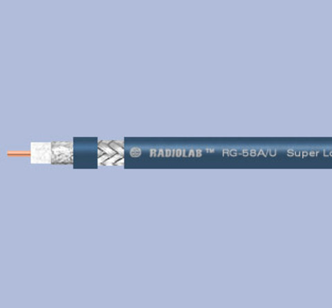 Коаксиальный кабель Radiolab RG-58 A/U (blue) (сплошной центральный проводник)