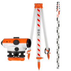 Комплект - оптический нивелир RGK C-20, рейка AMO S5 и штатив RGK S6-N C20S6S5