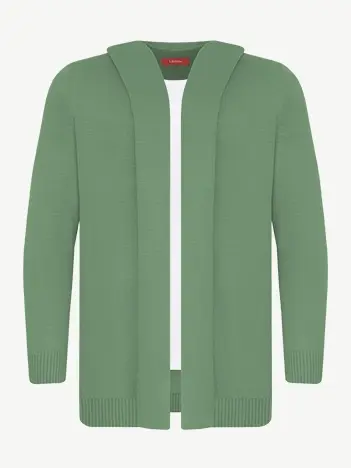 Кардиган с капюшоном из мягкой шерсти