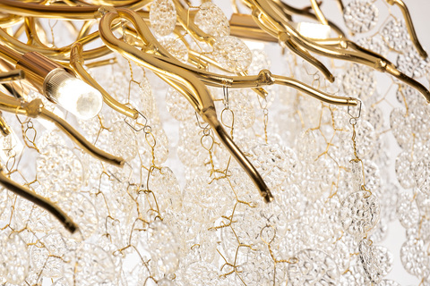 Люстра круглая 100х40см Garda Decor Tenera золотая