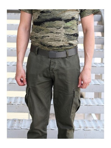 Ремень брючный с пластиковой клипсой (серый)