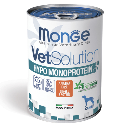 Monge VetSolution Dog Hypo Monoprotein для собак при пищевой непереносимости утка 400 г Monge VetSolution Dog Hypo Monoprotein для собак при пищевой непереносимости утка 400 г