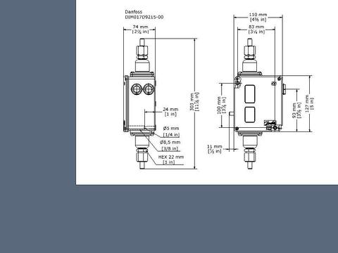 Реле дифференциального давления RT260A Danfoss 017D002266