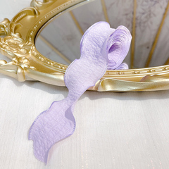 Лента полиэстер жатая с волнистым краем (4,0см*9,14м), Сиреневый, 1 шт.