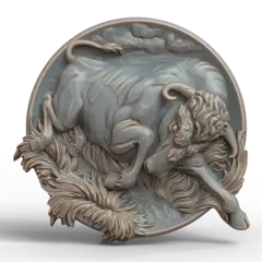 Силиконовый молд Бык (медальон) № 0480