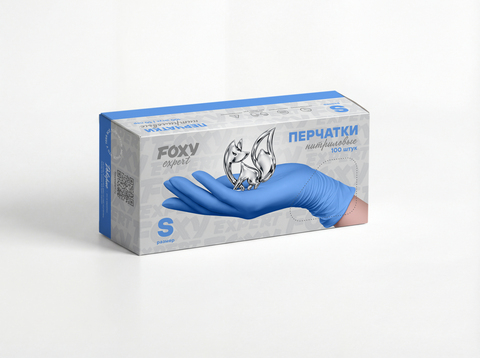 Перчатки нитриловые, цвет голубой, размер S, 100 шт