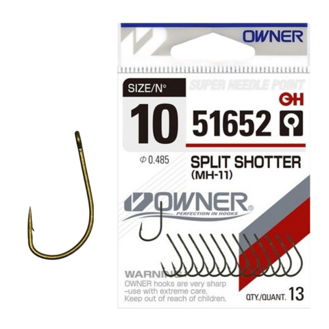 51652 № 12  Крючки OWNER/C'ULTIVA (MH-11) SPLIT SHOTTER / продажа от 5 уп.