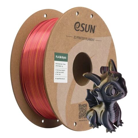 Пластик для 3D-печати eSUN ePLA-Silk Mystic, 1,75 мм, 1 кг, чёрный/красный/золотой, PLA-SKMC175S-RBJ1Y1