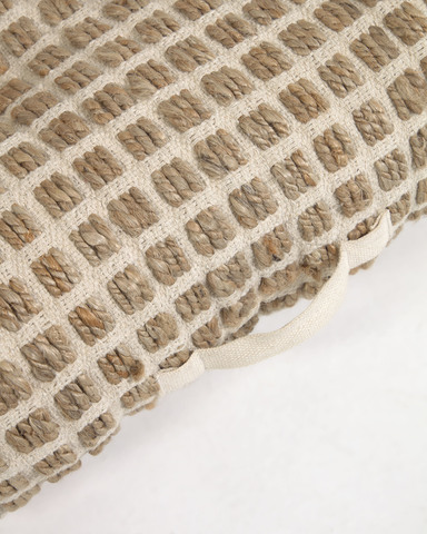 Подушка напольная Adelma из джута и белого хлопка 60 x 120 см